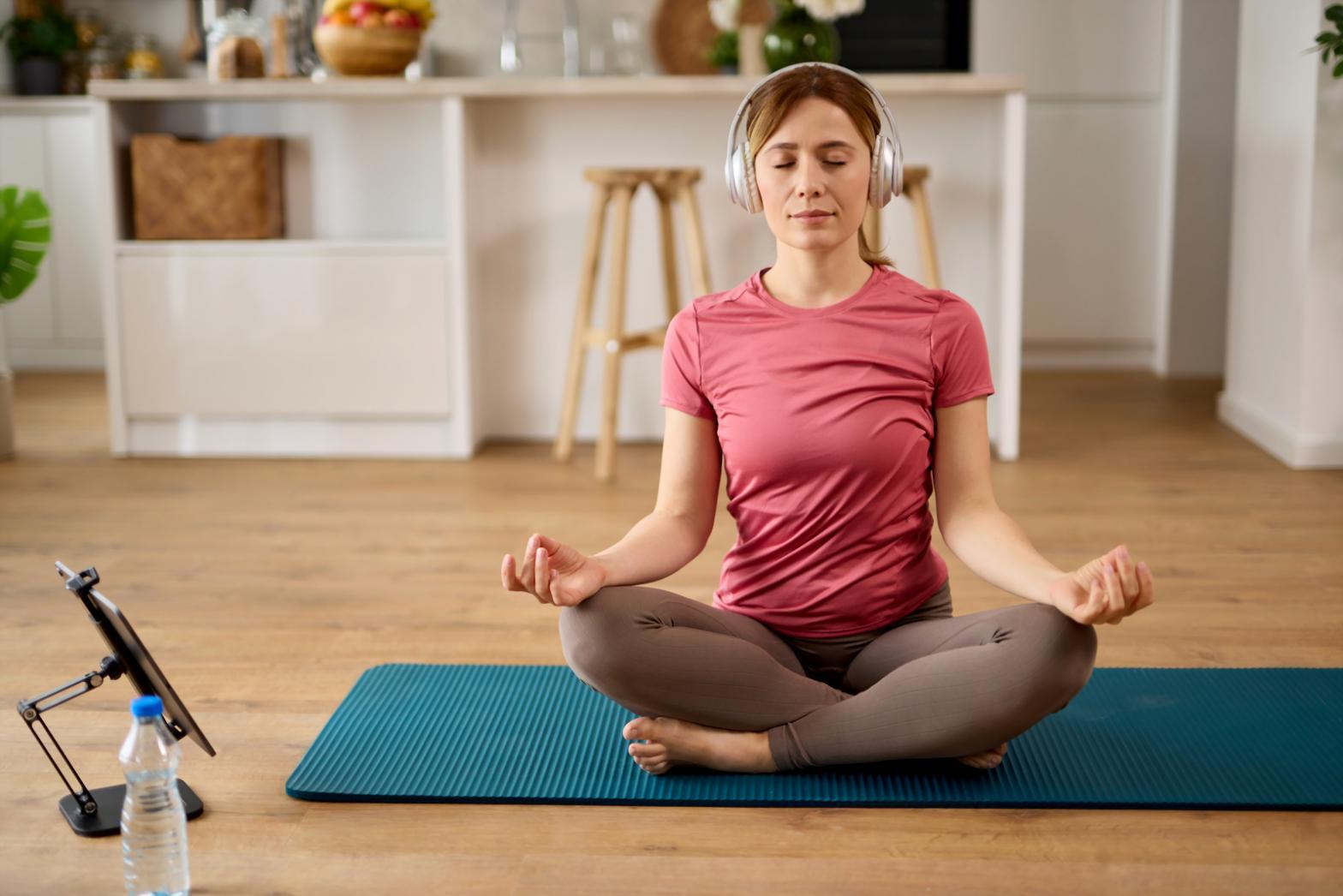 Participants in a live nature meditation webinar session